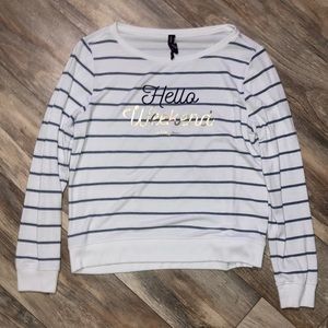 Betsey Johnson Hello Weekend Striped Women’s Sweater Size M